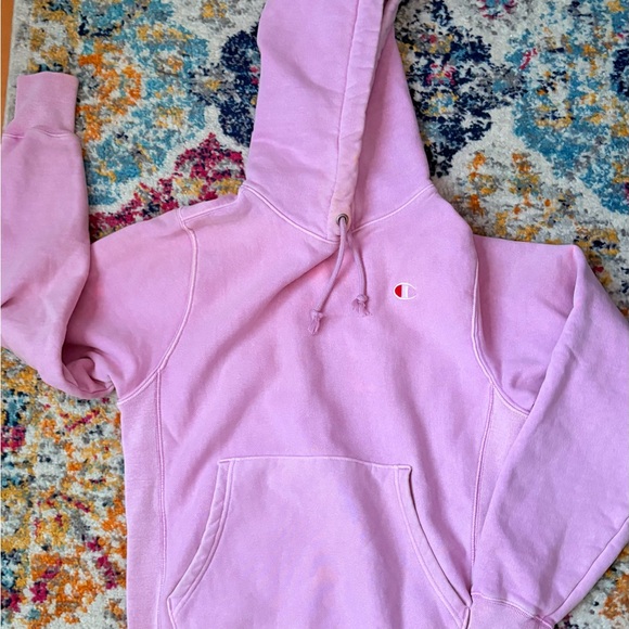Vintage Champion Pink Pullover Hoodie with Logo S - Picture 3 of 7